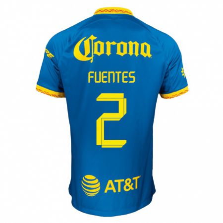 Kandiny Kinder Luis Fuentes #2 Blau Auswärtstrikot Trikot 2023/24 T-Shirt