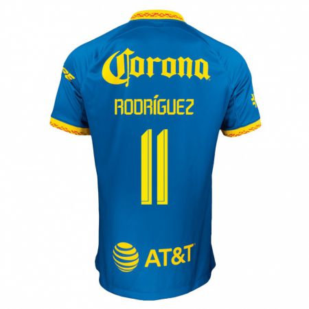 Kandiny Kinder Jonathan Rodríguez #11 Blau Auswärtstrikot Trikot 2023/24 T-Shirt