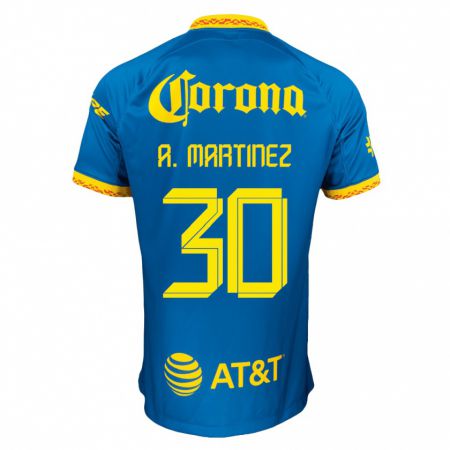 Kandiny Kinder Arturo Martínez #30 Blau Auswärtstrikot Trikot 2023/24 T-Shirt