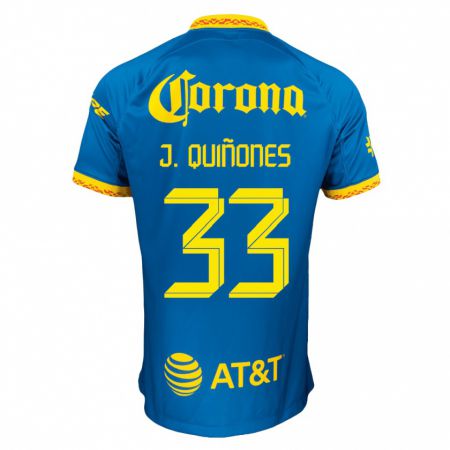Kandiny Kinder Julián Quiñones #33 Blau Auswärtstrikot Trikot 2023/24 T-Shirt