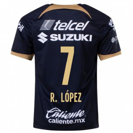 Kandiny Kinder Rodrigo López #7 Dunkelblau Auswärtstrikot Trikot 2023/24 T-Shirt