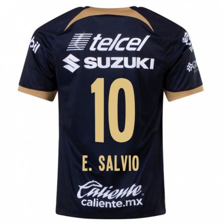 Kandiny Kinder Eduardo Salvio #10 Dunkelblau Auswärtstrikot Trikot 2023/24 T-Shirt