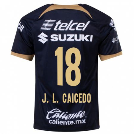 Kandiny Kinder José Caicedo #18 Dunkelblau Auswärtstrikot Trikot 2023/24 T-Shirt
