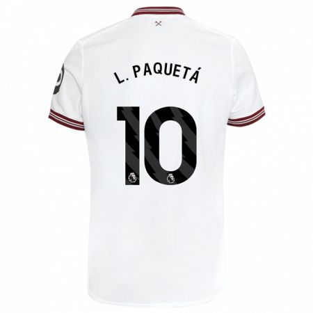 Kandiny Herren Lucas Paquetá #10 Weiß Auswärtstrikot Trikot 2023/24 T-Shirt