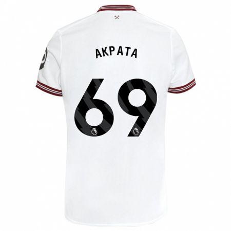 Kandiny Herren Tyron Akpata #69 Weiß Auswärtstrikot Trikot 2023/24 T-Shirt