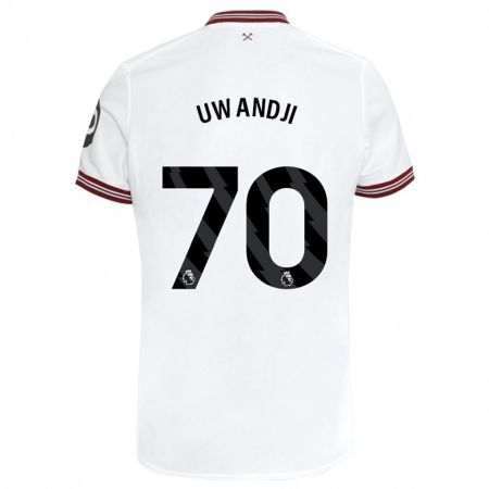 Kandiny Herren Blaise Uwandji #70 Weiß Auswärtstrikot Trikot 2023/24 T-Shirt