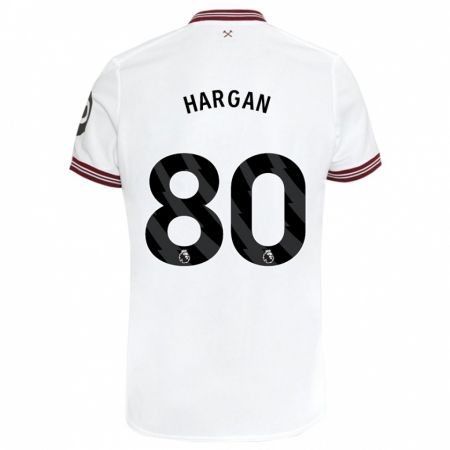 Kandiny Herren Riley Hargan #80 Weiß Auswärtstrikot Trikot 2023/24 T-Shirt