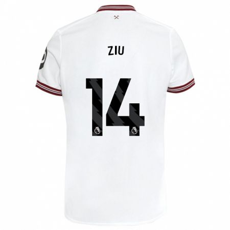 Kandiny Herren Jessica Ziu #14 Weiß Auswärtstrikot Trikot 2023/24 T-Shirt