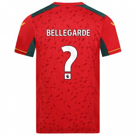Kandiny Herren Jean-Ricner Bellegarde #0 Rot Auswärtstrikot Trikot 2023/24 T-Shirt