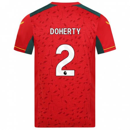 Kandiny Herren Matt Doherty #2 Rot Auswärtstrikot Trikot 2023/24 T-Shirt