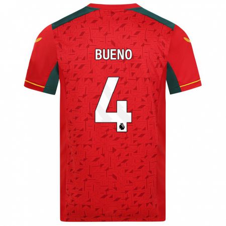 Kandiny Herren Santiago Bueno #4 Rot Auswärtstrikot Trikot 2023/24 T-Shirt