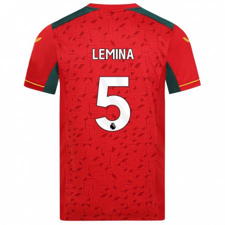 Kandiny Herren Mario Lemina #5 Rot Auswärtstrikot Trikot 2023/24 T-Shirt