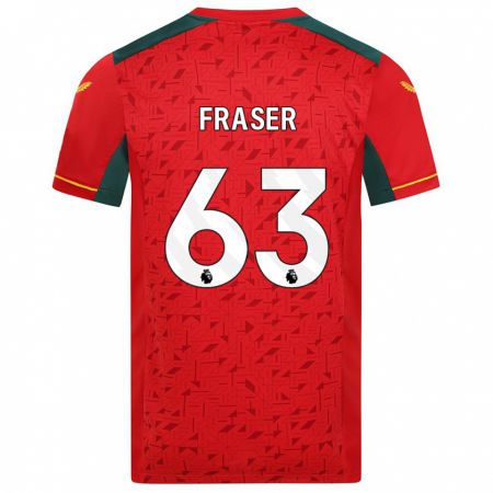 Kandiny Herren Nathan Fraser #63 Rot Auswärtstrikot Trikot 2023/24 T-Shirt