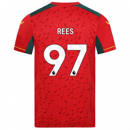 Kandiny Herren Mason Rees #97 Rot Auswärtstrikot Trikot 2023/24 T-Shirt