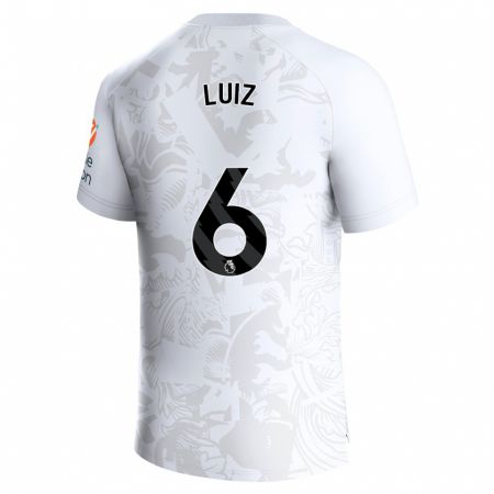 Kandiny Herren Douglas Luiz #6 Weiß Auswärtstrikot Trikot 2023/24 T-Shirt