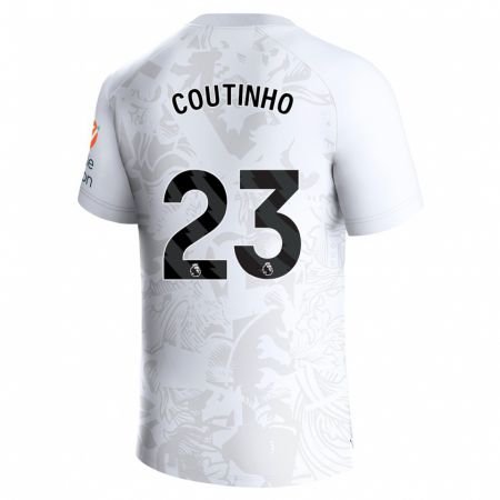 Kandiny Herren Philippe Coutinho #23 Weiß Auswärtstrikot Trikot 2023/24 T-Shirt