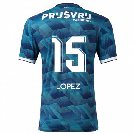Kandiny Herren Marcos López #15 Blau Auswärtstrikot Trikot 2023/24 T-Shirt