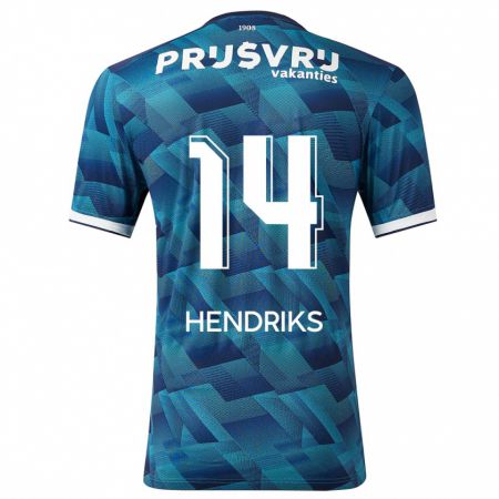 Kandiny Herren Kim Hendriks #14 Blau Auswärtstrikot Trikot 2023/24 T-Shirt