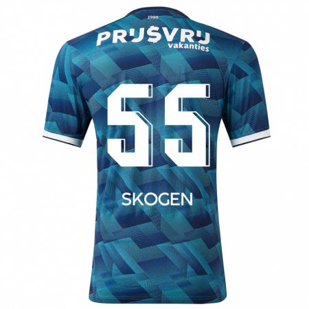 Kandiny Herren Sondre Skogen #55 Blau Auswärtstrikot Trikot 2023/24 T-Shirt