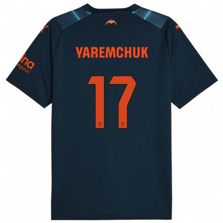 Kandiny Herren Roman Yaremchuk #17 Marineblau Auswärtstrikot Trikot 2023/24 T-Shirt