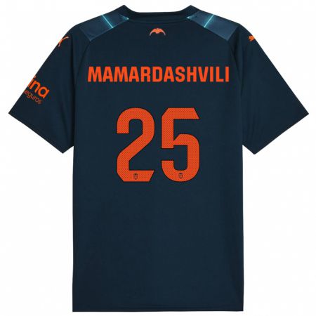 Kandiny Herren Giorgi Mamardashvili #25 Marineblau Auswärtstrikot Trikot 2023/24 T-Shirt