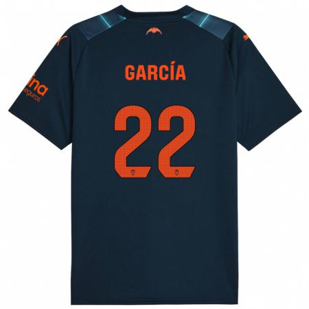 Kandiny Herren Azael García #22 Marineblau Auswärtstrikot Trikot 2023/24 T-Shirt
