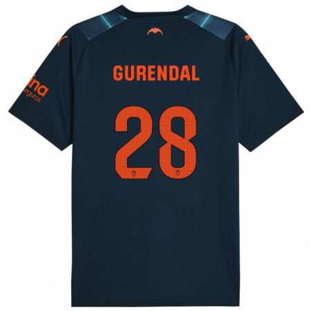 Kandiny Herren Alexander Gurendal #28 Marineblau Auswärtstrikot Trikot 2023/24 T-Shirt