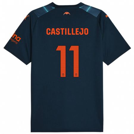 Kandiny Herren Samu Castillejo #11 Marineblau Auswärtstrikot Trikot 2023/24 T-Shirt