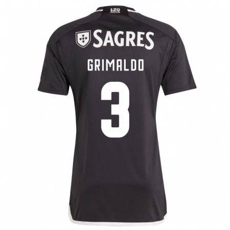 Kandiny Herren Alejandro Grimaldo #3 Schwarz Auswärtstrikot Trikot 2023/24 T-Shirt