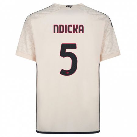 Kandiny Herren Evan Ndicka #5 Cremefarben Auswärtstrikot Trikot 2023/24 T-Shirt