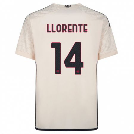 Kandiny Herren Diego Llorente #14 Cremefarben Auswärtstrikot Trikot 2023/24 T-Shirt
