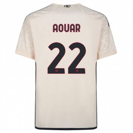 Kandiny Herren Houssem Aouar #22 Cremefarben Auswärtstrikot Trikot 2023/24 T-Shirt