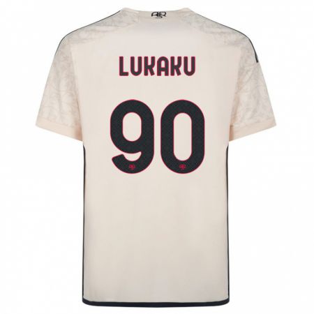 Kandiny Herren Romelu Lukaku #90 Cremefarben Auswärtstrikot Trikot 2023/24 T-Shirt