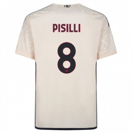 Kandiny Herren Niccolò Pisilli #8 Cremefarben Auswärtstrikot Trikot 2023/24 T-Shirt