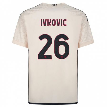 Kandiny Herren Mate Ivkovic #26 Cremefarben Auswärtstrikot Trikot 2023/24 T-Shirt