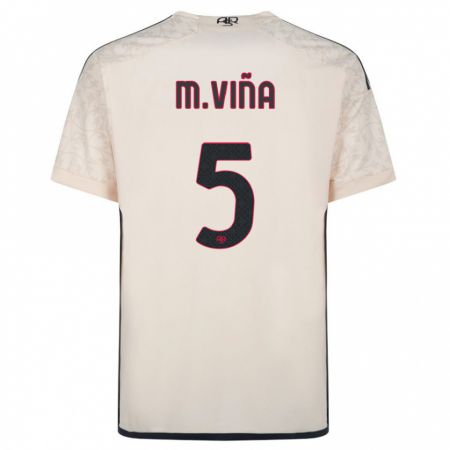 Kandiny Herren Matias Vina #5 Cremefarben Auswärtstrikot Trikot 2023/24 T-Shirt