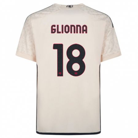 Kandiny Herren Benedetta Glionna #18 Cremefarben Auswärtstrikot Trikot 2023/24 T-Shirt