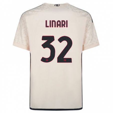 Kandiny Herren Elena Linari #32 Cremefarben Auswärtstrikot Trikot 2023/24 T-Shirt