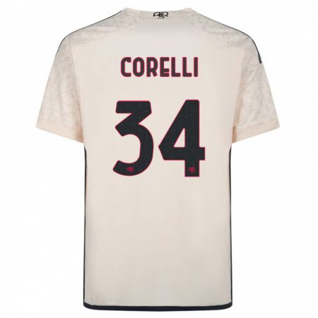 Kandiny Herren Alice Corelli #34 Cremefarben Auswärtstrikot Trikot 2023/24 T-Shirt