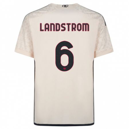 Kandiny Herren Elin Landstrom #6 Cremefarben Auswärtstrikot Trikot 2023/24 T-Shirt
