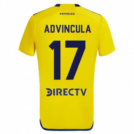 Kandiny Herren Luis Advíncula #17 Gelb Auswärtstrikot Trikot 2023/24 T-Shirt