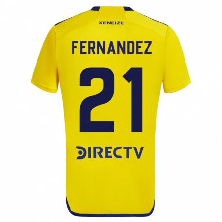 Kandiny Herren Ezequiel Fernández #21 Gelb Auswärtstrikot Trikot 2023/24 T-Shirt