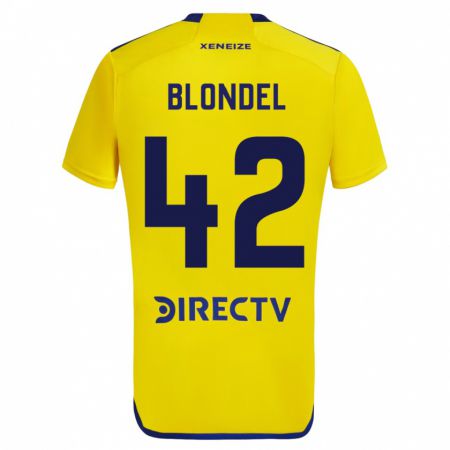 Kandiny Herren Lucas Blondel #42 Gelb Auswärtstrikot Trikot 2023/24 T-Shirt