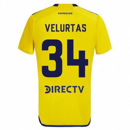 Kandiny Herren Pedro Velurtas #34 Gelb Auswärtstrikot Trikot 2023/24 T-Shirt