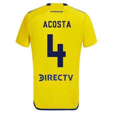 Kandiny Herren Natan Acosta #4 Gelb Auswärtstrikot Trikot 2023/24 T-Shirt