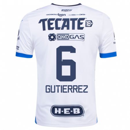 Kandiny Herren Édson Gutiérrez #6 Weiß Auswärtstrikot Trikot 2023/24 T-Shirt