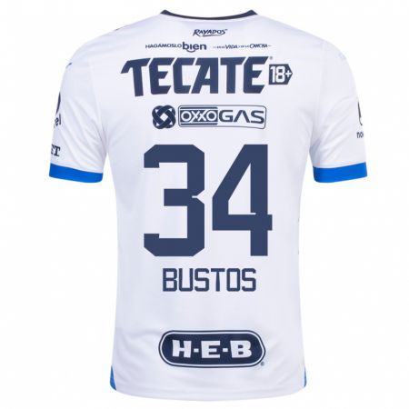 Kandiny Herren César Bustos #34 Weiß Auswärtstrikot Trikot 2023/24 T-Shirt
