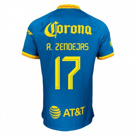 Kandiny Herren Álex Zendejas #17 Blau Auswärtstrikot Trikot 2023/24 T-Shirt