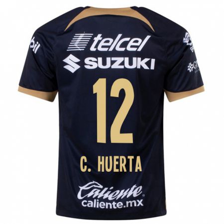 Kandiny Herren César Huerta #12 Dunkelblau Auswärtstrikot Trikot 2023/24 T-Shirt