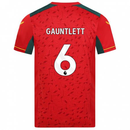 Kandiny Damen Maz Gauntlett #6 Rot Auswärtstrikot Trikot 2023/24 T-Shirt